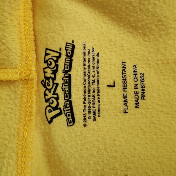 Pikachu Hooded Onsie Footless Pajamas Size L - Picture 3 of 12